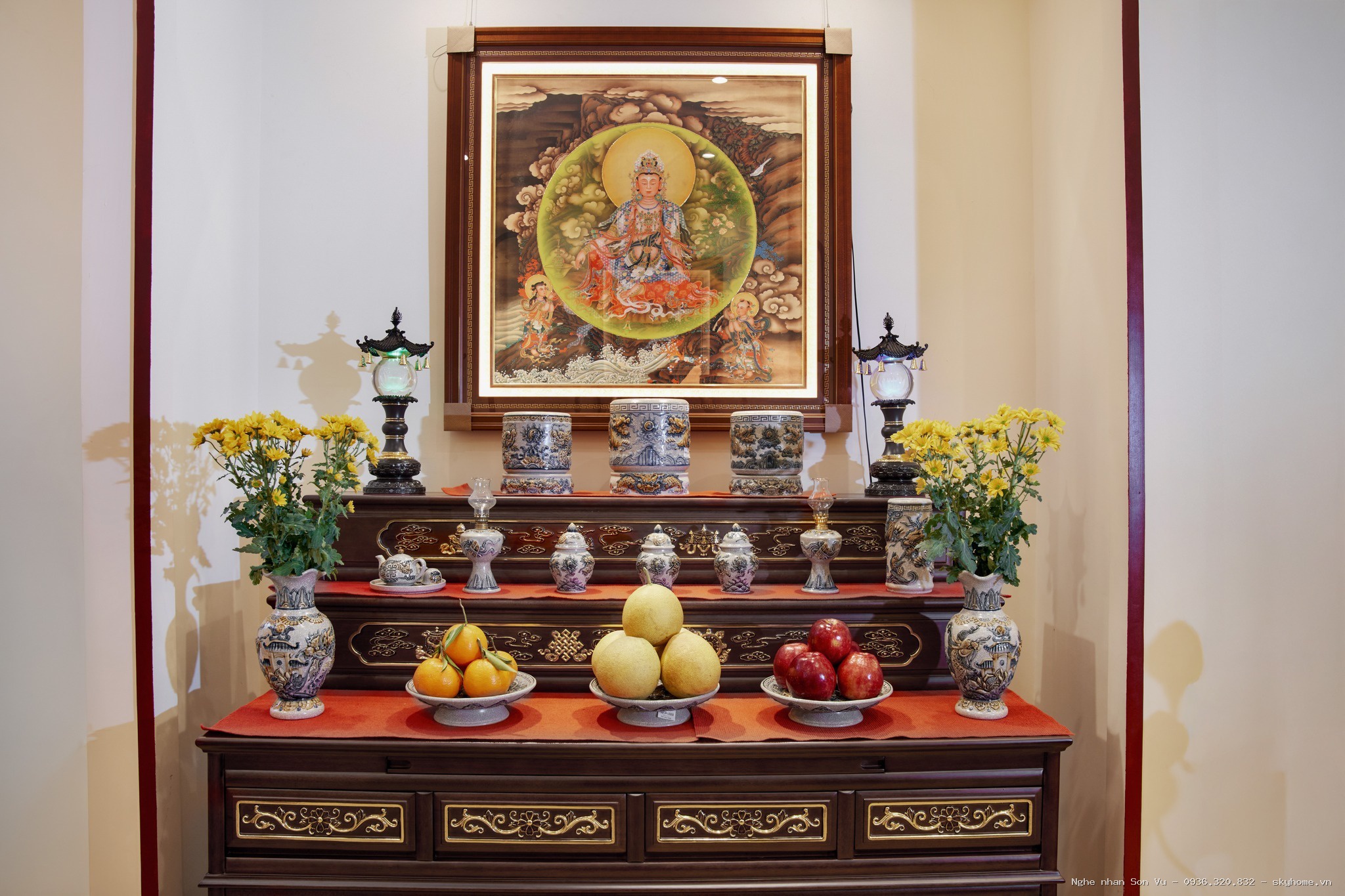 Phòng thờ Công Giáo đẹp - Chế tác bởi Nghệ nhân Sơn Vũ